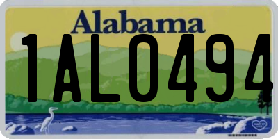 AL license plate 1AL0494