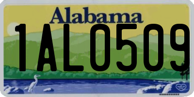 AL license plate 1AL0509