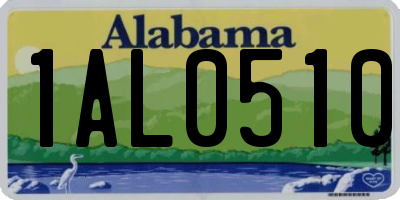 AL license plate 1AL0510