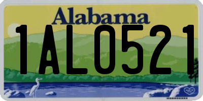 AL license plate 1AL0521