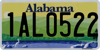 AL license plate 1AL0522