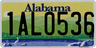AL license plate 1AL0536