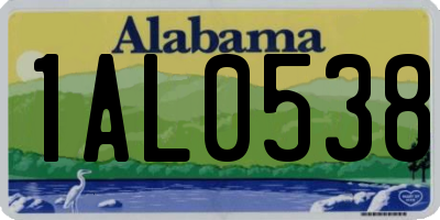 AL license plate 1AL0538
