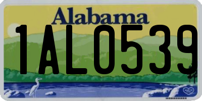 AL license plate 1AL0539