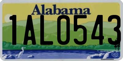 AL license plate 1AL0543