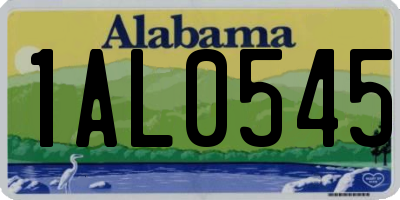 AL license plate 1AL0545