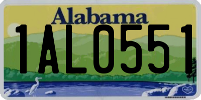 AL license plate 1AL0551