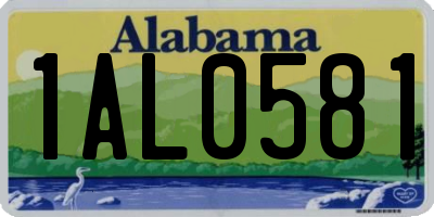 AL license plate 1AL0581