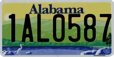 AL license plate 1AL0587