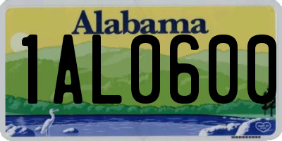 AL license plate 1AL0600