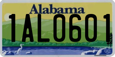 AL license plate 1AL0601