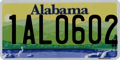 AL license plate 1AL0602