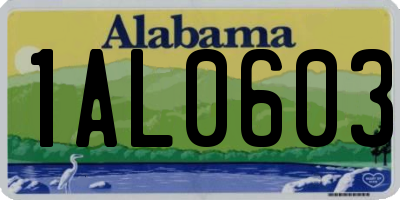 AL license plate 1AL0603