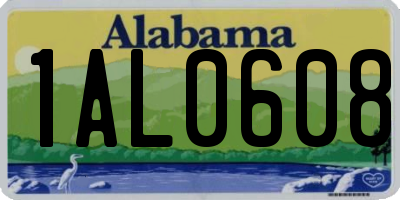 AL license plate 1AL0608