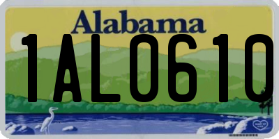AL license plate 1AL0610
