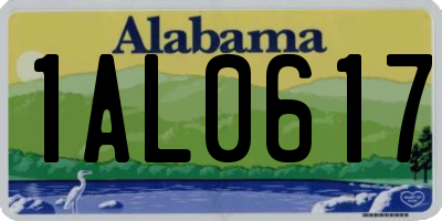 AL license plate 1AL0617