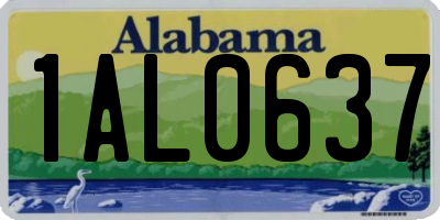 AL license plate 1AL0637