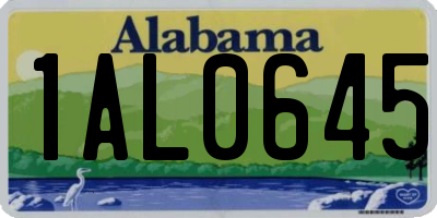AL license plate 1AL0645