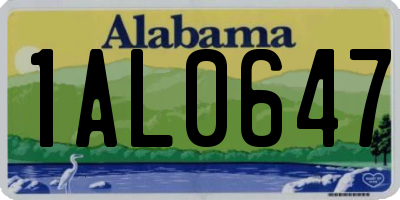 AL license plate 1AL0647
