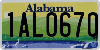 AL license plate 1AL0670