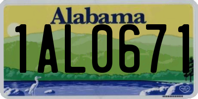 AL license plate 1AL0671