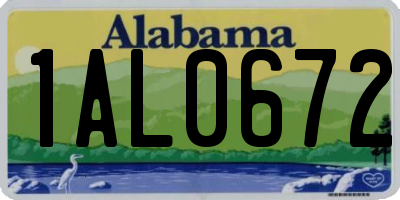 AL license plate 1AL0672