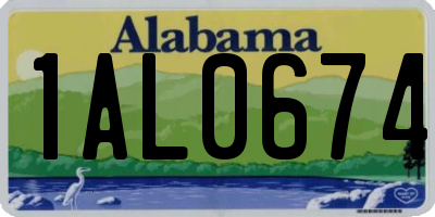 AL license plate 1AL0674