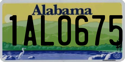 AL license plate 1AL0675