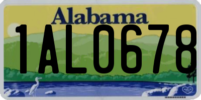 AL license plate 1AL0678