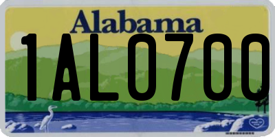 AL license plate 1AL0700