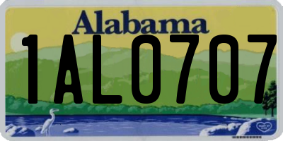 AL license plate 1AL0707