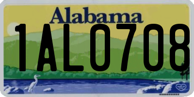 AL license plate 1AL0708