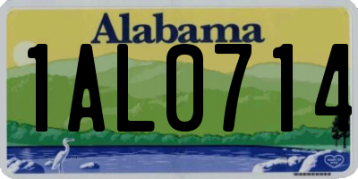 AL license plate 1AL0714