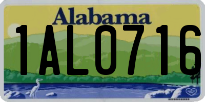 AL license plate 1AL0716