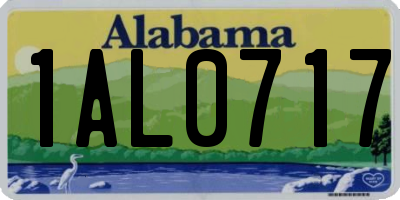 AL license plate 1AL0717