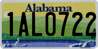 AL license plate 1AL0722