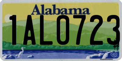 AL license plate 1AL0723
