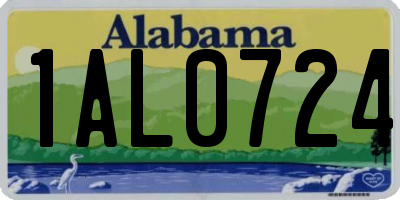 AL license plate 1AL0724