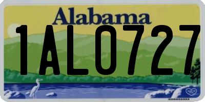 AL license plate 1AL0727