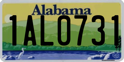 AL license plate 1AL0731