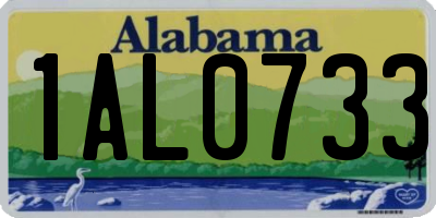 AL license plate 1AL0733