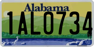 AL license plate 1AL0734