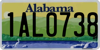 AL license plate 1AL0738