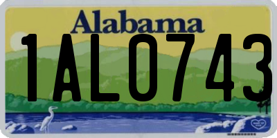 AL license plate 1AL0743