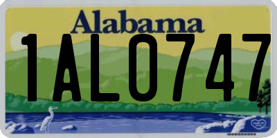 AL license plate 1AL0747