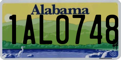 AL license plate 1AL0748