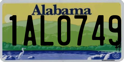 AL license plate 1AL0749