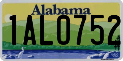 AL license plate 1AL0752