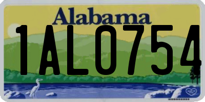AL license plate 1AL0754