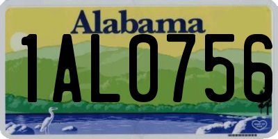 AL license plate 1AL0756